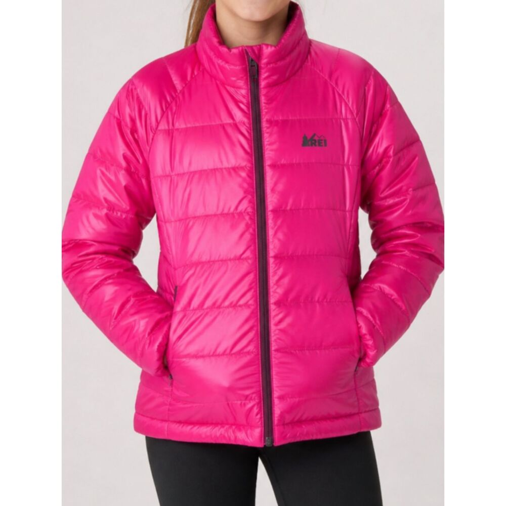 REI Pink Lightweight Zip Up Warm Winter Jacket in Kids Girls Youth Size Medium